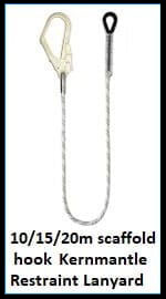 10-15-20m Scaffold Hook Kernmantle Rope Lanyard